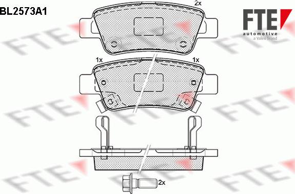 FTE BL2573A1 - Тормозные колодки, дисковые, комплект autospares.lv