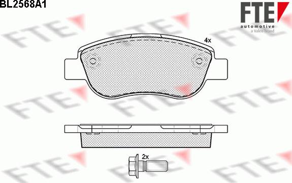 FTE BL2568A1 - Тормозные колодки, дисковые, комплект autospares.lv