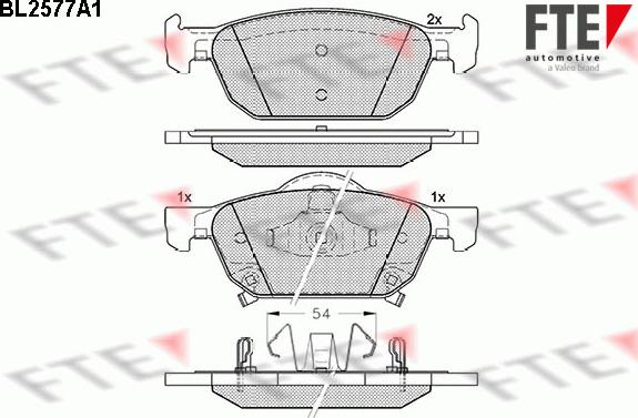 FTE 9010828 - Тормозные колодки, дисковые, комплект autospares.lv