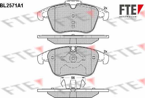 FTE BL2571A1 - Тормозные колодки, дисковые, комплект autospares.lv