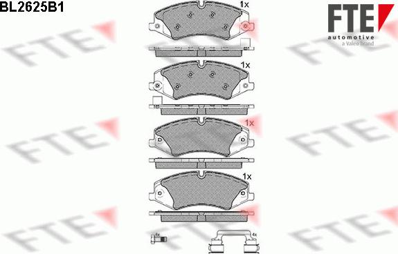 FTE BL2625B1 - Тормозные колодки, дисковые, комплект autospares.lv