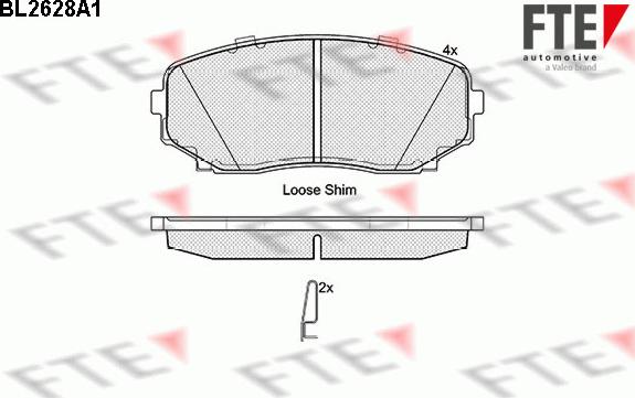 FTE BL2628A1 - Тормозные колодки, дисковые, комплект autospares.lv