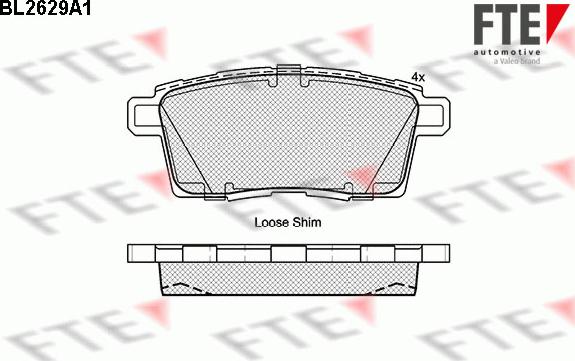 FTE BL2629A1 - Тормозные колодки, дисковые, комплект autospares.lv