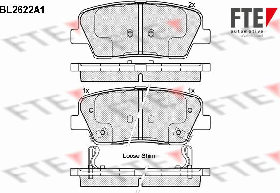 FTE BL2622A1 - Тормозные колодки, дисковые, комплект autospares.lv