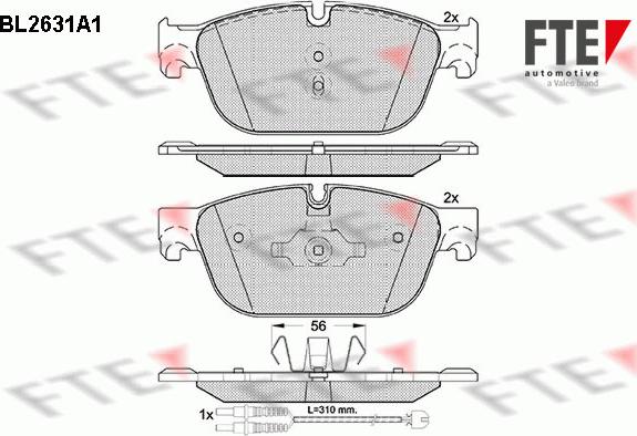 FTE 9010878 - Тормозные колодки, дисковые, комплект autospares.lv