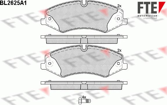 FTE 9010873 - Тормозные колодки, дисковые, комплект autospares.lv