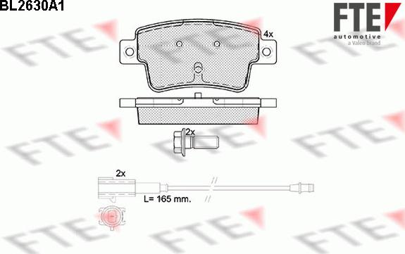 FTE BL2630A1 - Тормозные колодки, дисковые, комплект autospares.lv