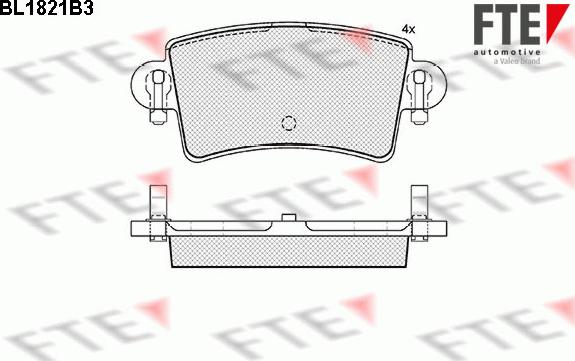 FTE BL1821B3 - Тормозные колодки, дисковые, комплект autospares.lv