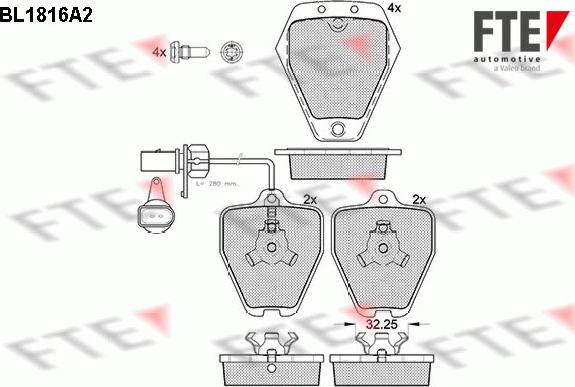 FTE 9010394 - Тормозные колодки, дисковые, комплект autospares.lv