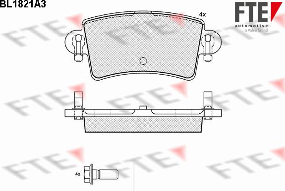 FTE BL1821A3 - Тормозные колодки, дисковые, комплект autospares.lv