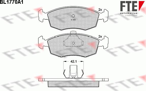 FTE BL1770A1 - Тормозные колодки, дисковые, комплект autospares.lv