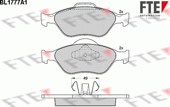 FTE BL1777A1 - Тормозные колодки, дисковые, комплект autospares.lv