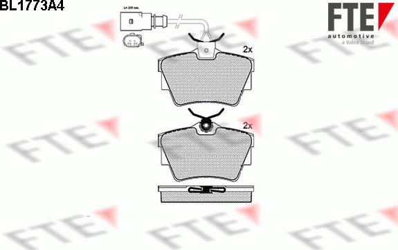 FTE 9010343 - Тормозные колодки, дисковые, комплект autospares.lv