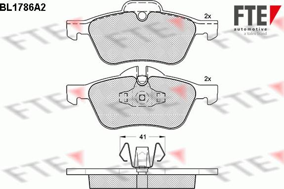 FTE 9010356 - Тормозные колодки, дисковые, комплект autospares.lv