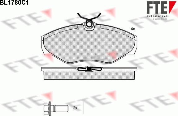 FTE BL1780C1 - Тормозные колодки, дисковые, комплект autospares.lv