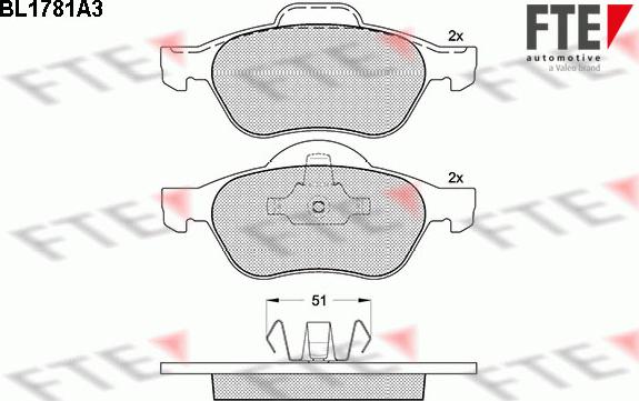 FTE 9010351 - Тормозные колодки, дисковые, комплект autospares.lv