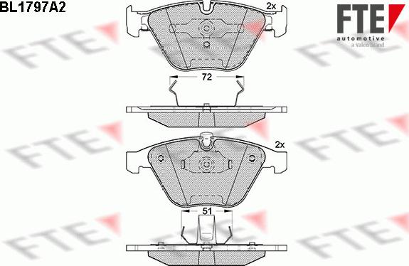 FTE BL1797A2 - Тормозные колодки, дисковые, комплект autospares.lv