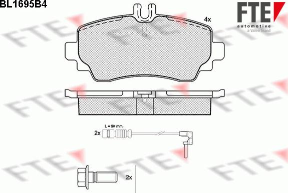 FTE 9010306 - Тормозные колодки, дисковые, комплект autospares.lv