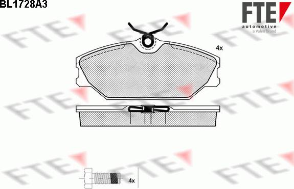 FTE BL1728A3 - Тормозные колодки, дисковые, комплект autospares.lv