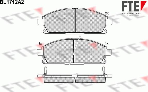 FTE BL1712A2 - Тормозные колодки, дисковые, комплект autospares.lv