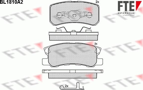 FTE BL1810A2 - Тормозные колодки, дисковые, комплект autospares.lv