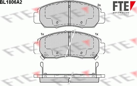 FTE BL1806A2 - Тормозные колодки, дисковые, комплект autospares.lv