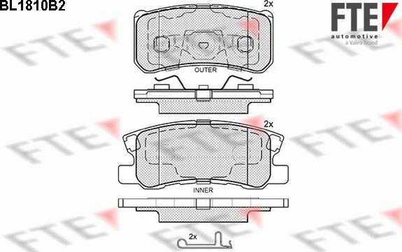 FTE 9010387 - Тормозные колодки, дисковые, комплект autospares.lv