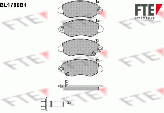 FTE BL1769B4 - Тормозные колодки, дисковые, комплект autospares.lv