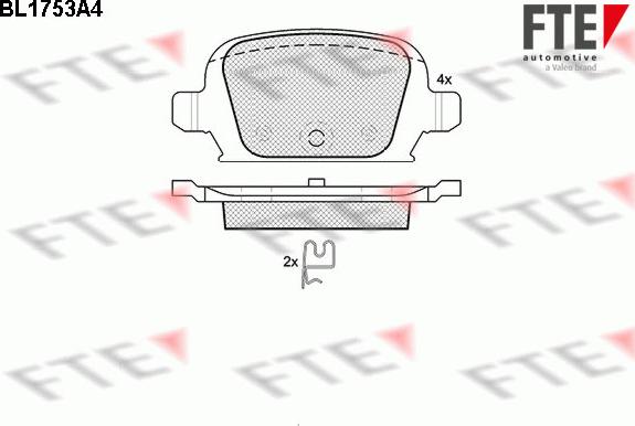 FTE 9010334 - Тормозные колодки, дисковые, комплект autospares.lv