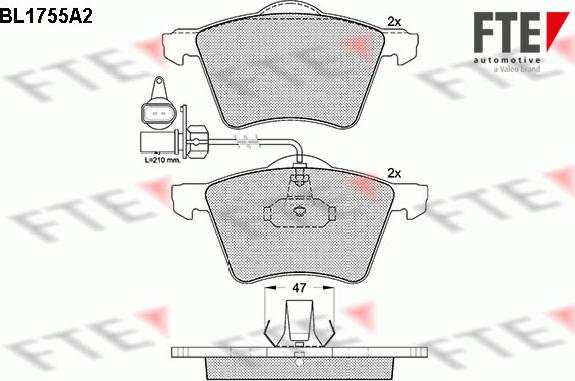 FTE 9010336 - Тормозные колодки, дисковые, комплект autospares.lv