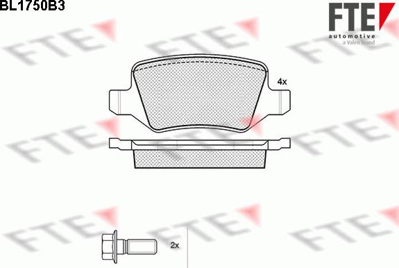 FTE 9010332 - Тормозные колодки, дисковые, комплект autospares.lv