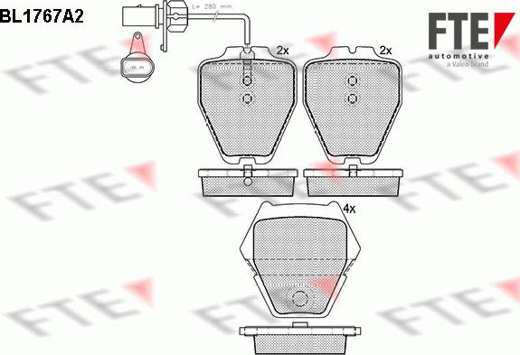 FTE 9010337 - Тормозные колодки, дисковые, комплект autospares.lv