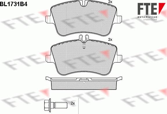 FTE 9010320 - Тормозные колодки, дисковые, комплект autospares.lv