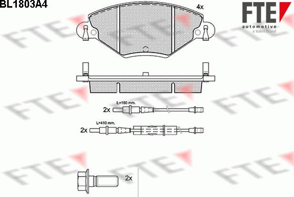 FTE 9010377 - Тормозные колодки, дисковые, комплект autospares.lv