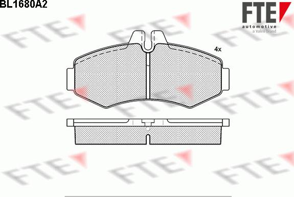 FTE BL1680A2 - Тормозные колодки, дисковые, комплект autospares.lv