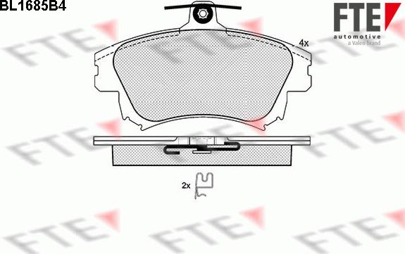 FTE BL1685B4 - Тормозные колодки, дисковые, комплект autospares.lv