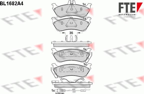 FTE 9010292 - Тормозные колодки, дисковые, комплект autospares.lv