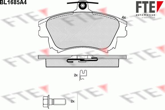 FTE BL1685A4 - Тормозные колодки, дисковые, комплект autospares.lv