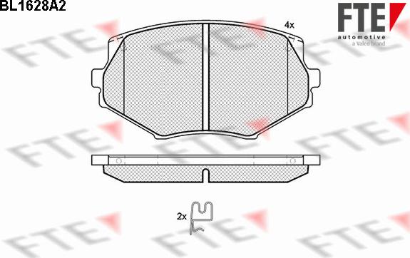 FTE BL1628A2 - Тормозные колодки, дисковые, комплект autospares.lv