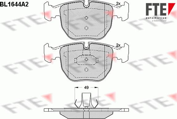 FTE BL1644A2 - Тормозные колодки, дисковые, комплект autospares.lv