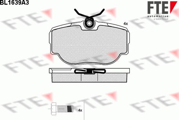 FTE BL1639A3 - Тормозные колодки, дисковые, комплект autospares.lv