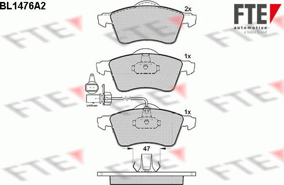 FTE 9010206 - Тормозные колодки, дисковые, комплект autospares.lv