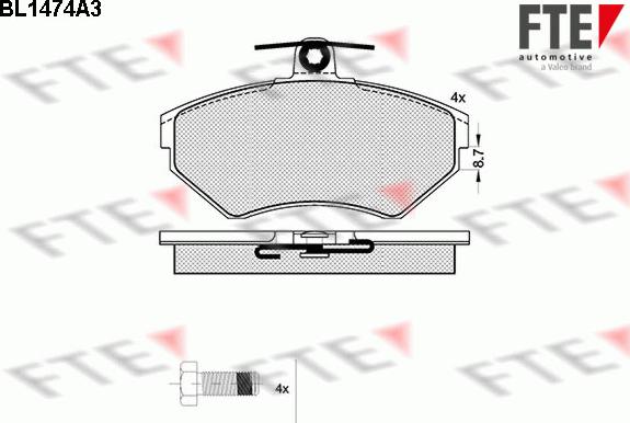 FTE 9010200 - Тормозные колодки, дисковые, комплект autospares.lv