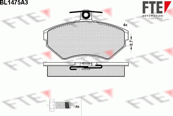 FTE 9010202 - Тормозные колодки, дисковые, комплект autospares.lv