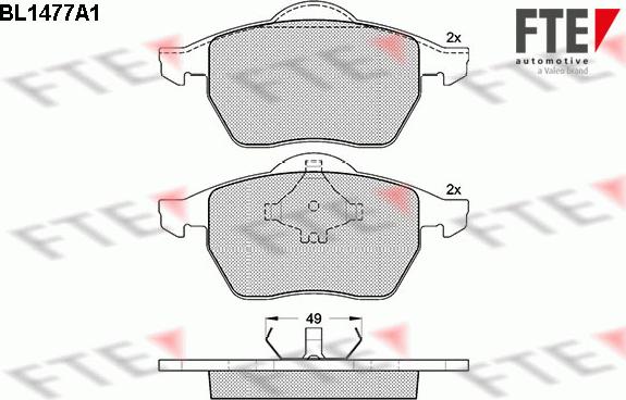 FTE 9010207 - Тормозные колодки, дисковые, комплект autospares.lv