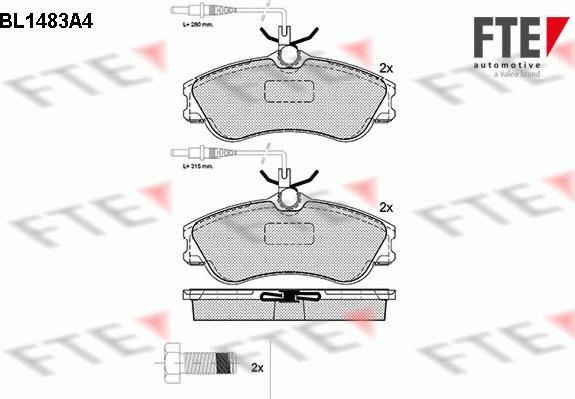 FTE BL1483A4 - Тормозные колодки, дисковые, комплект autospares.lv