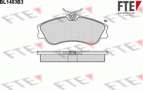 FTE BL1483B3 - Тормозные колодки, дисковые, комплект autospares.lv