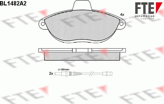 FTE BL1482A2 - Тормозные колодки, дисковые, комплект autospares.lv