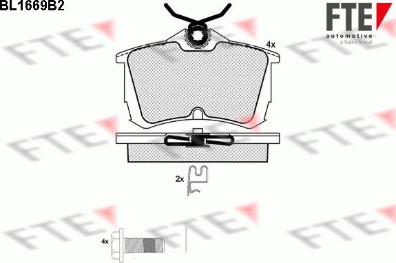 FTE BL1669B2 - Тормозные колодки, дисковые, комплект autospares.lv