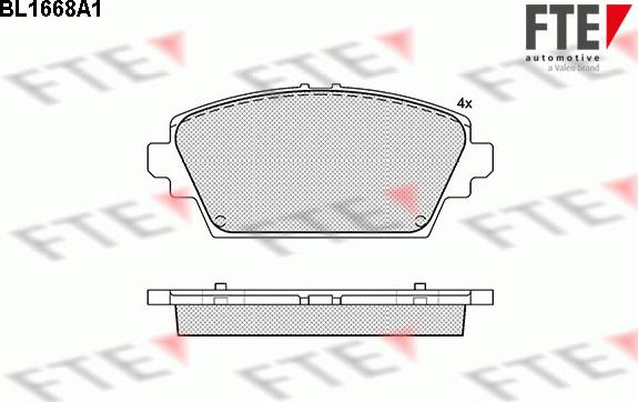 FTE BL1668A1 - Тормозные колодки, дисковые, комплект autospares.lv